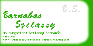 barnabas szilassy business card